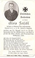 Sterbebild Feischl Alois, Gaspoltshofen